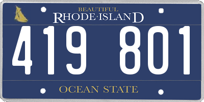 RI license plate 419801