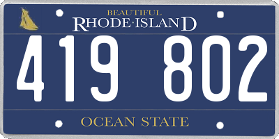 RI license plate 419802