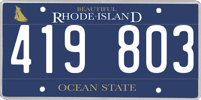 RI license plate 419803
