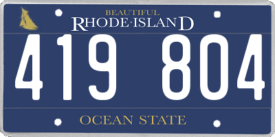 RI license plate 419804