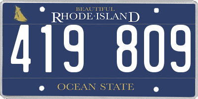 RI license plate 419809