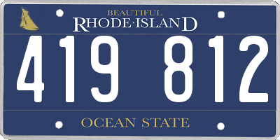 RI license plate 419812