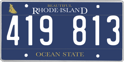 RI license plate 419813