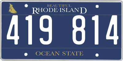RI license plate 419814