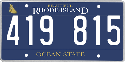 RI license plate 419815