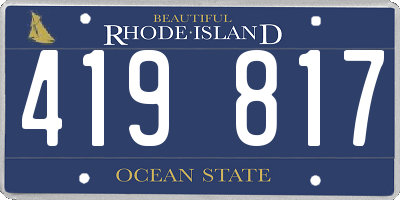 RI license plate 419817