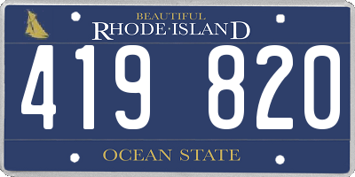 RI license plate 419820