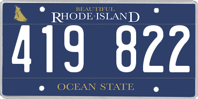 RI license plate 419822