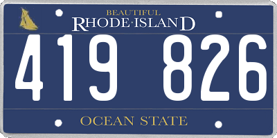 RI license plate 419826