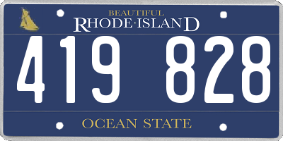 RI license plate 419828