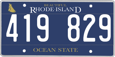 RI license plate 419829
