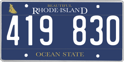 RI license plate 419830