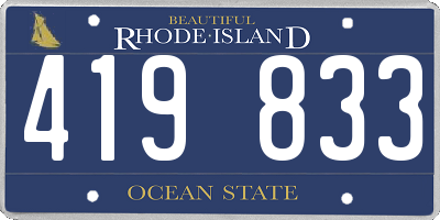 RI license plate 419833