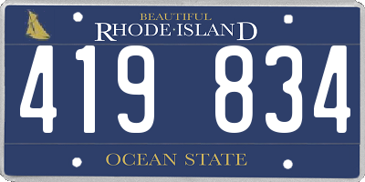 RI license plate 419834