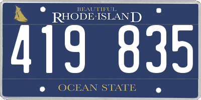 RI license plate 419835