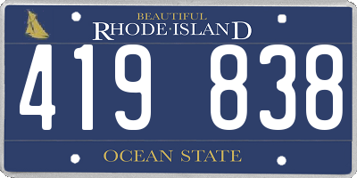 RI license plate 419838