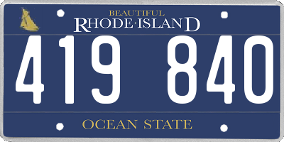 RI license plate 419840