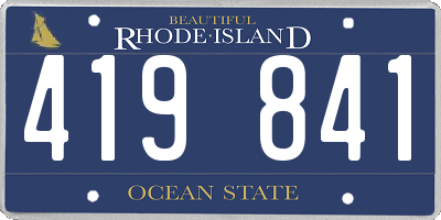 RI license plate 419841