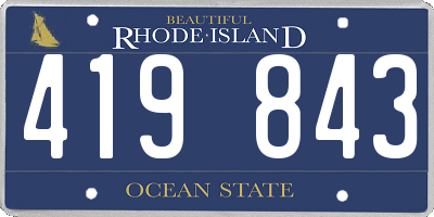 RI license plate 419843