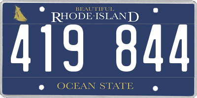 RI license plate 419844
