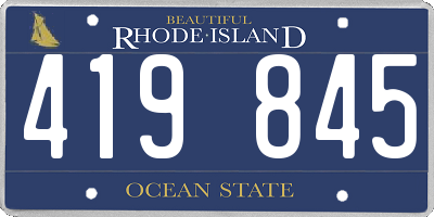 RI license plate 419845