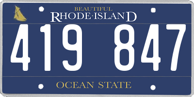 RI license plate 419847