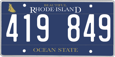 RI license plate 419849