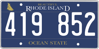 RI license plate 419852