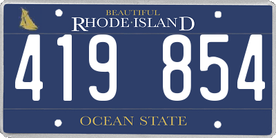 RI license plate 419854