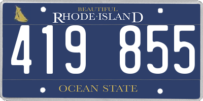 RI license plate 419855