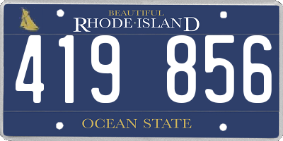 RI license plate 419856