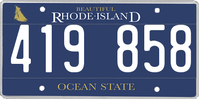 RI license plate 419858