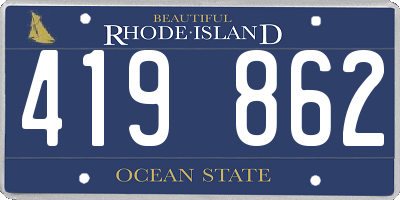 RI license plate 419862