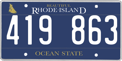 RI license plate 419863