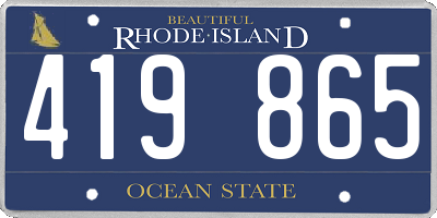 RI license plate 419865