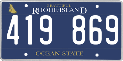 RI license plate 419869