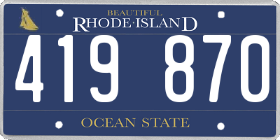 RI license plate 419870