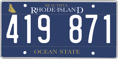 RI license plate 419871