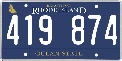RI license plate 419874
