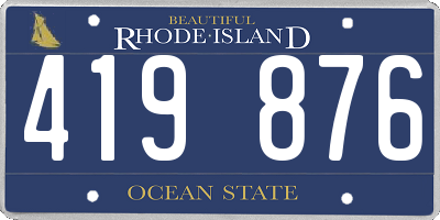 RI license plate 419876