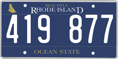 RI license plate 419877