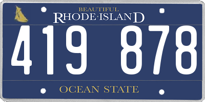 RI license plate 419878