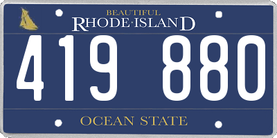 RI license plate 419880