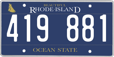 RI license plate 419881