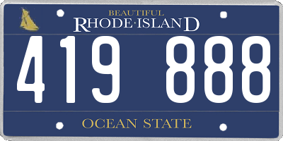 RI license plate 419888
