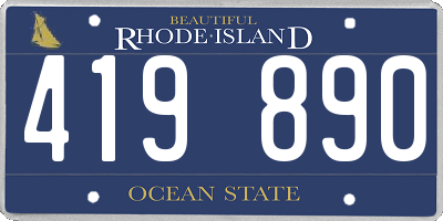 RI license plate 419890