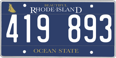 RI license plate 419893