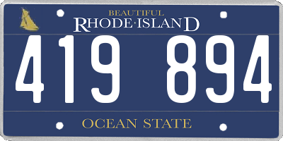 RI license plate 419894
