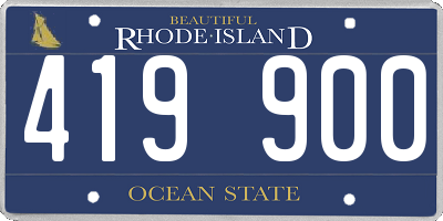 RI license plate 419900