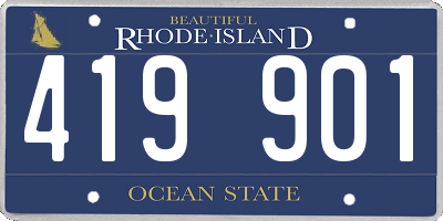 RI license plate 419901